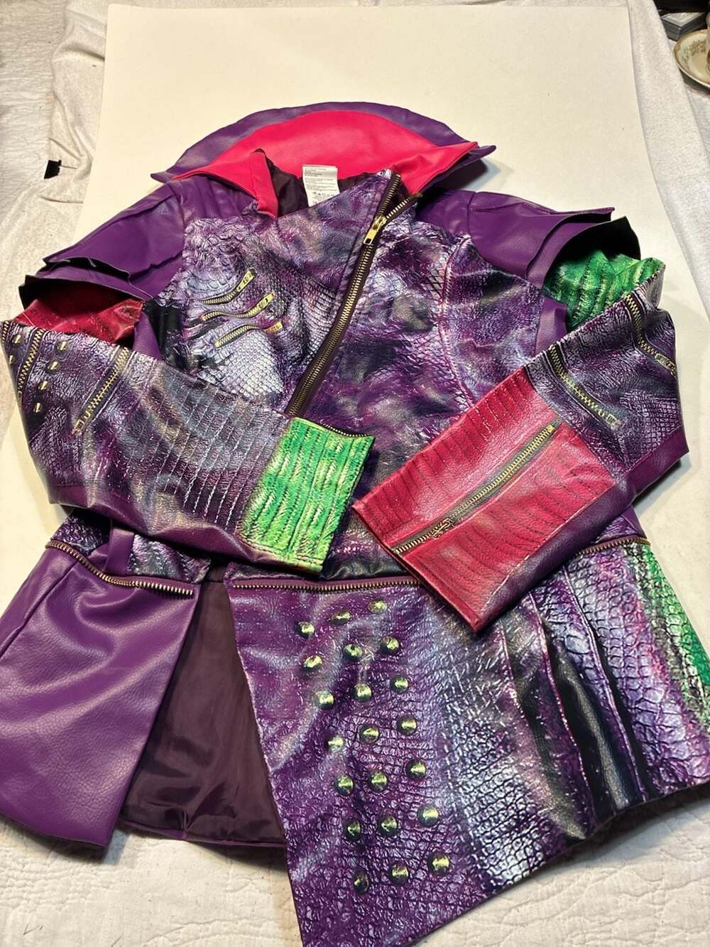 Disney Descendants Mal Purple Faux Leather Costume Jacket Size L 10-12